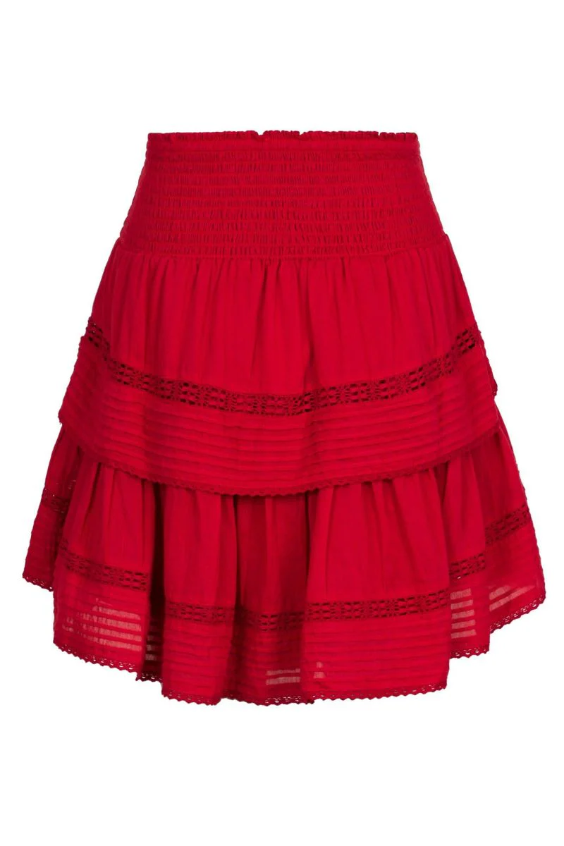 Kenia S Voile Skirt | Red | Nederdel fra Neo Noir - Image 6