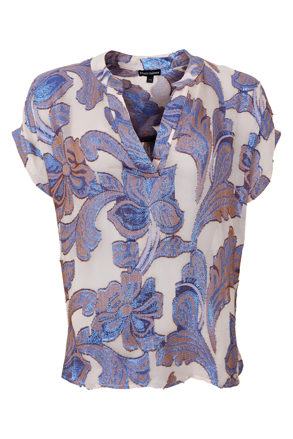 Kenzie Ss Blouse | Blue | Bluse fra Black Colour - Image 2