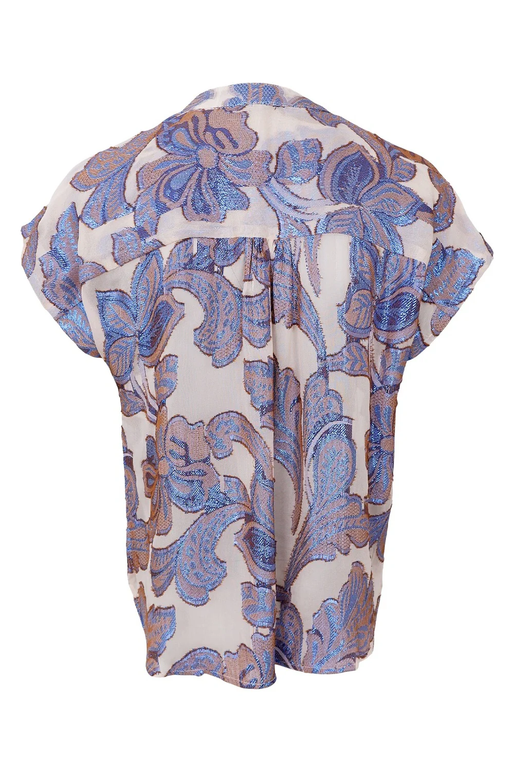 Kenzie Ss Blouse | Blue | Bluse fra Black Colour - Image 4