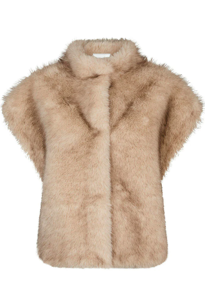 Kevini Faux Fur Vest | Beige | Vest fra Neo Noir - Image 3