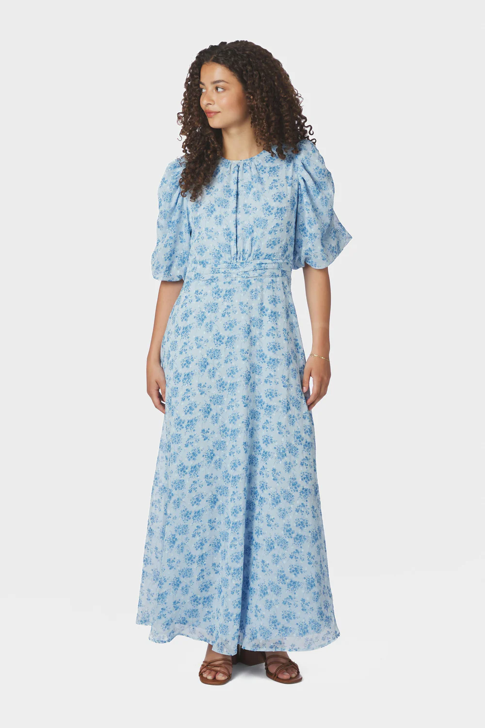 Kikka Chiffon Flower Dress | Light Blue - Image 2