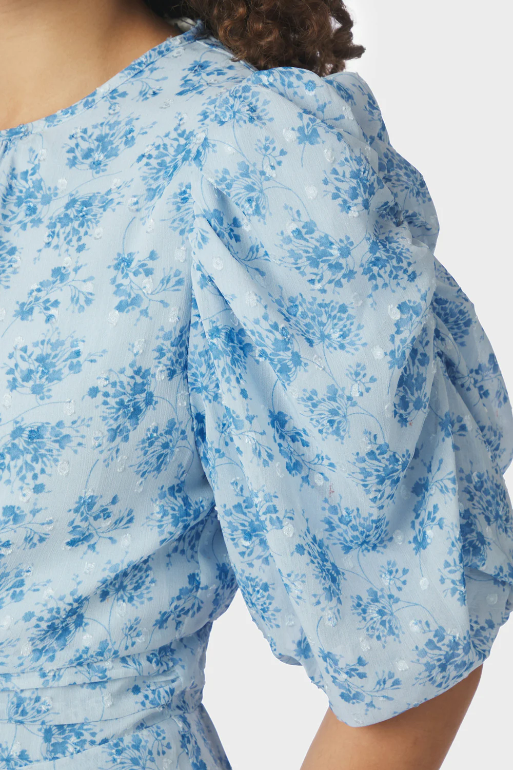 Kikka Chiffon Flower Dress | Light Blue - Image 3