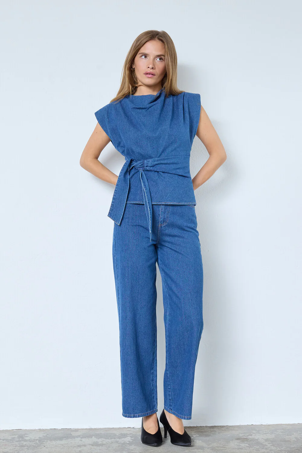 Kimmy Belt Jeans 41031 | Dark Denim | Bukser fra Co'couture - Image 2
