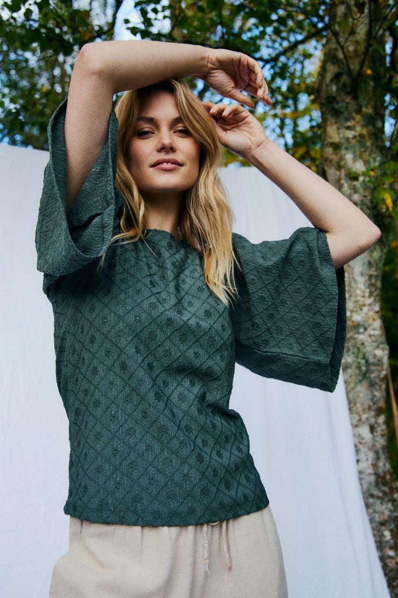 Kiona Blouse 207310 | Dark Forest | Bluse fra Freequent - Image 3