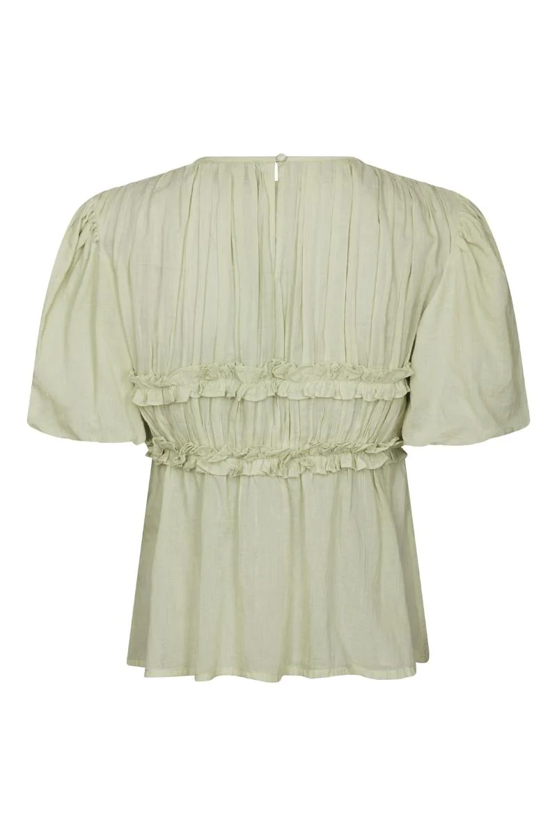 Kiril S Voile Blouse | Pistachio | Bluse fra Neo Noir - Image 5