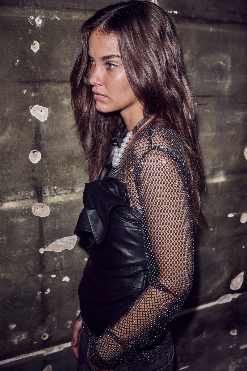 Krystal Net Blouse 32117 | BlackSilver | T-Shirt fra Co'couture - Image 2