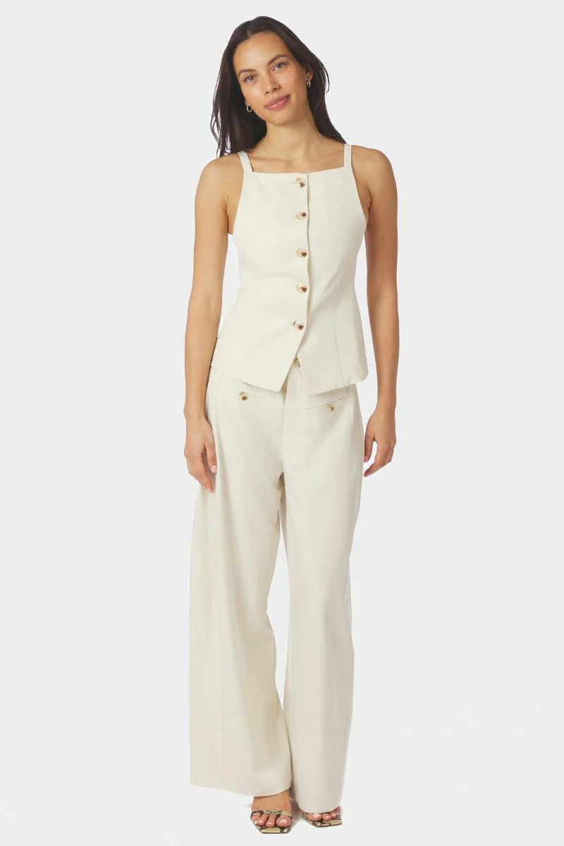 Kylie Structure Waistcoat | Off White | Vest fra Neo Noir - Image 5