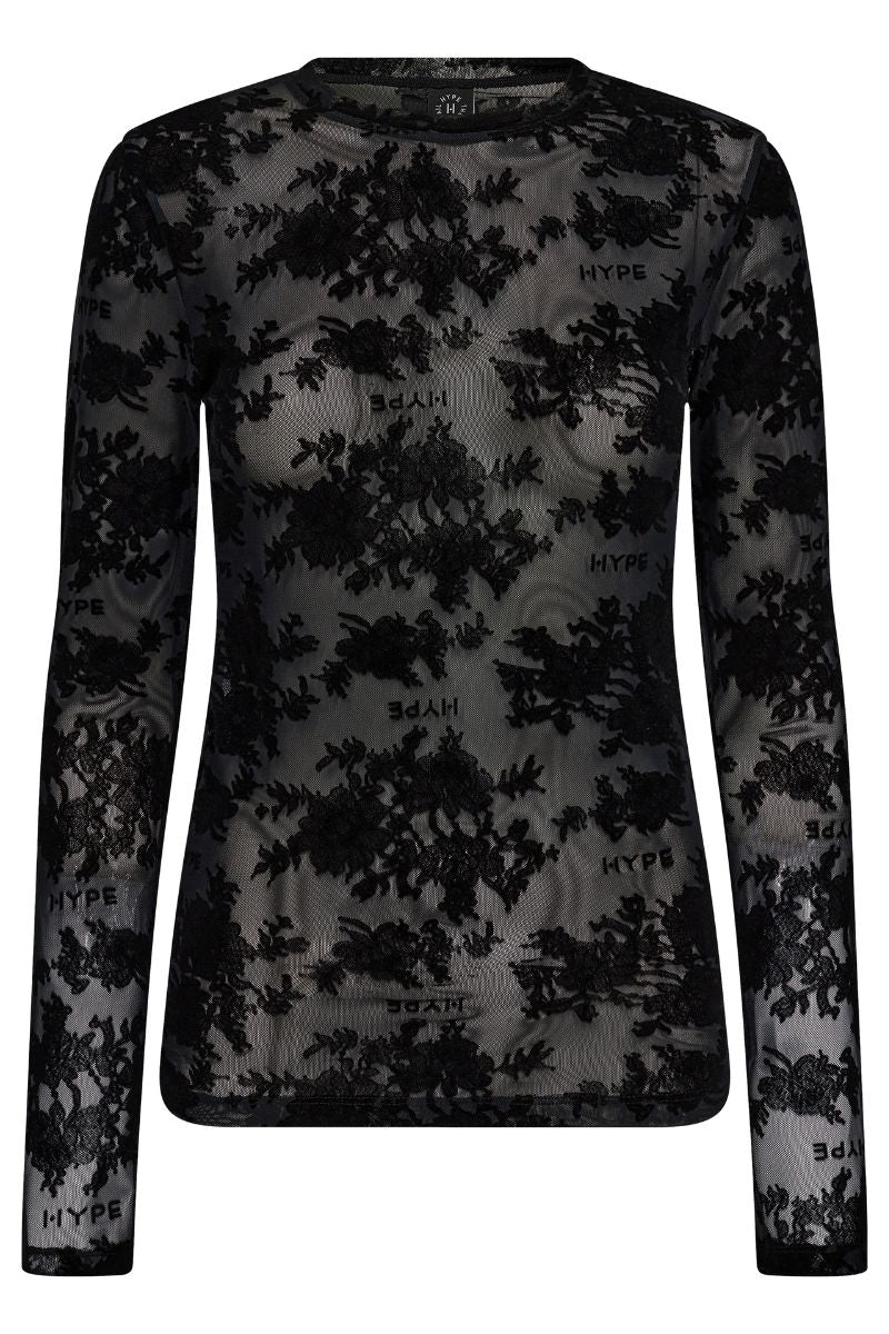 Lace Blouse | Sort | Top fra Hype the Detail - Image 2