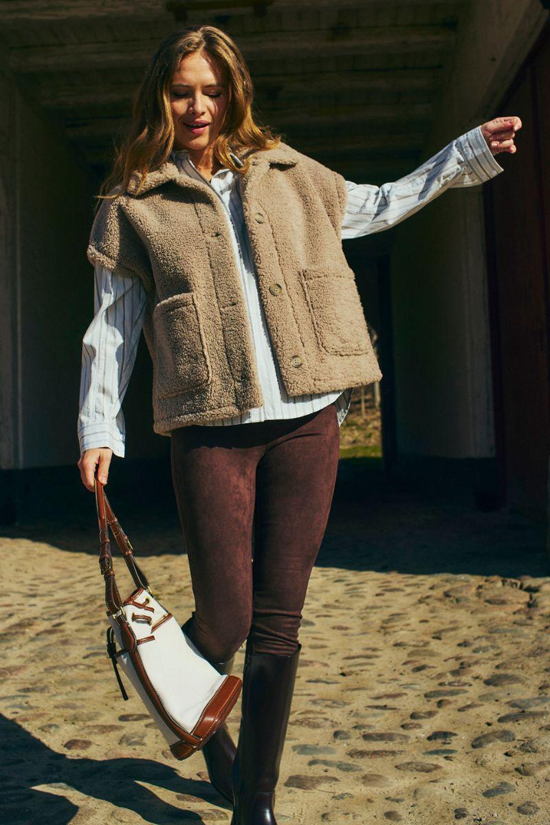 Lamby Waistcoat 206965 | Simply Taupe | Jakke fra Freequent