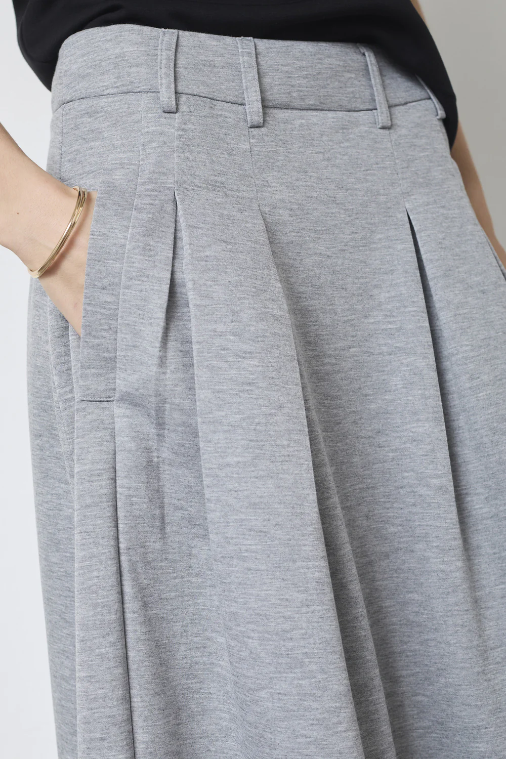 Lance Pleat Skirt 44015 | Grey Melange | Nederdel fra Co'couture - Image 6