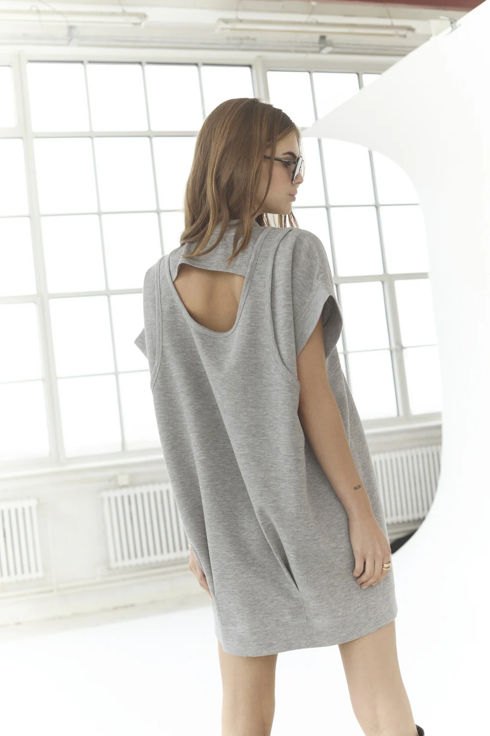 Lancecc Sweat Dress | Grey Melange | Kjole fra Co'Couture - Image 8