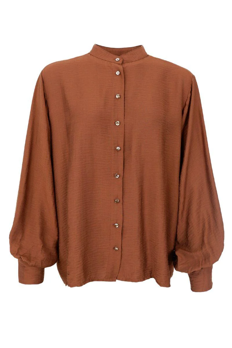 Laurel Shirt | Camel | Bluse fra Black Colour