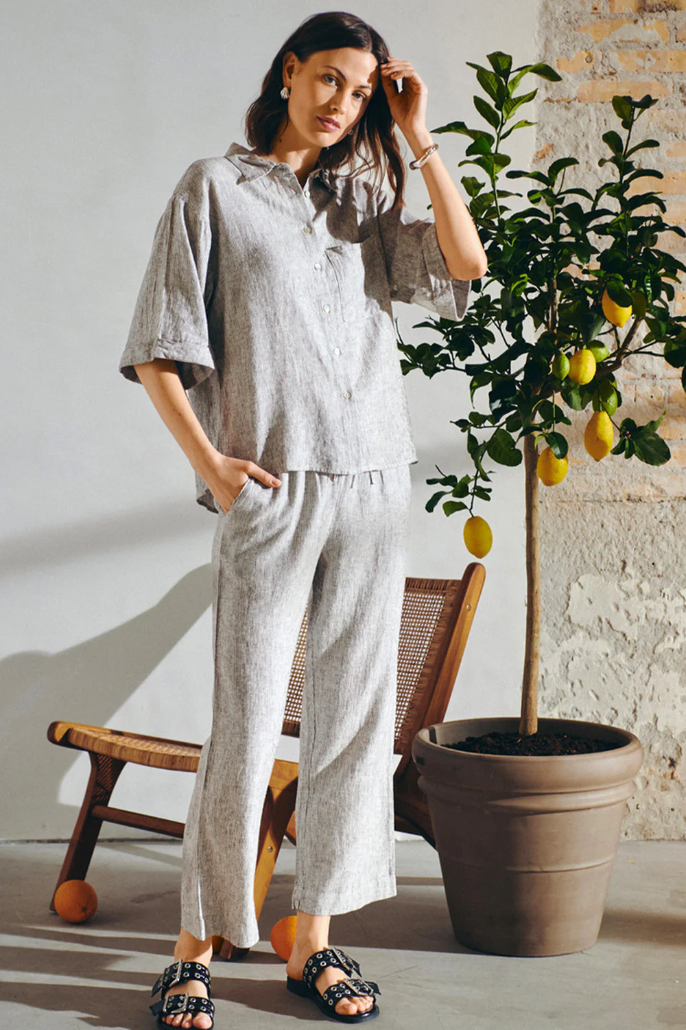 Lava Pants Stripe 204305 | Coffee Bean W. Star Offwhite - Image 3