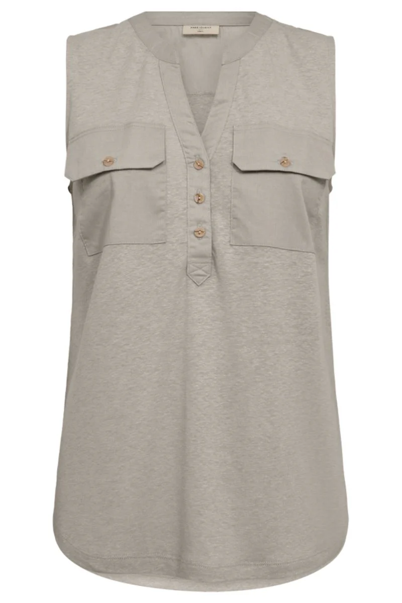 Lavina Top 205756 | Simply Taupe | Tanktop fra Freequent - Image 2