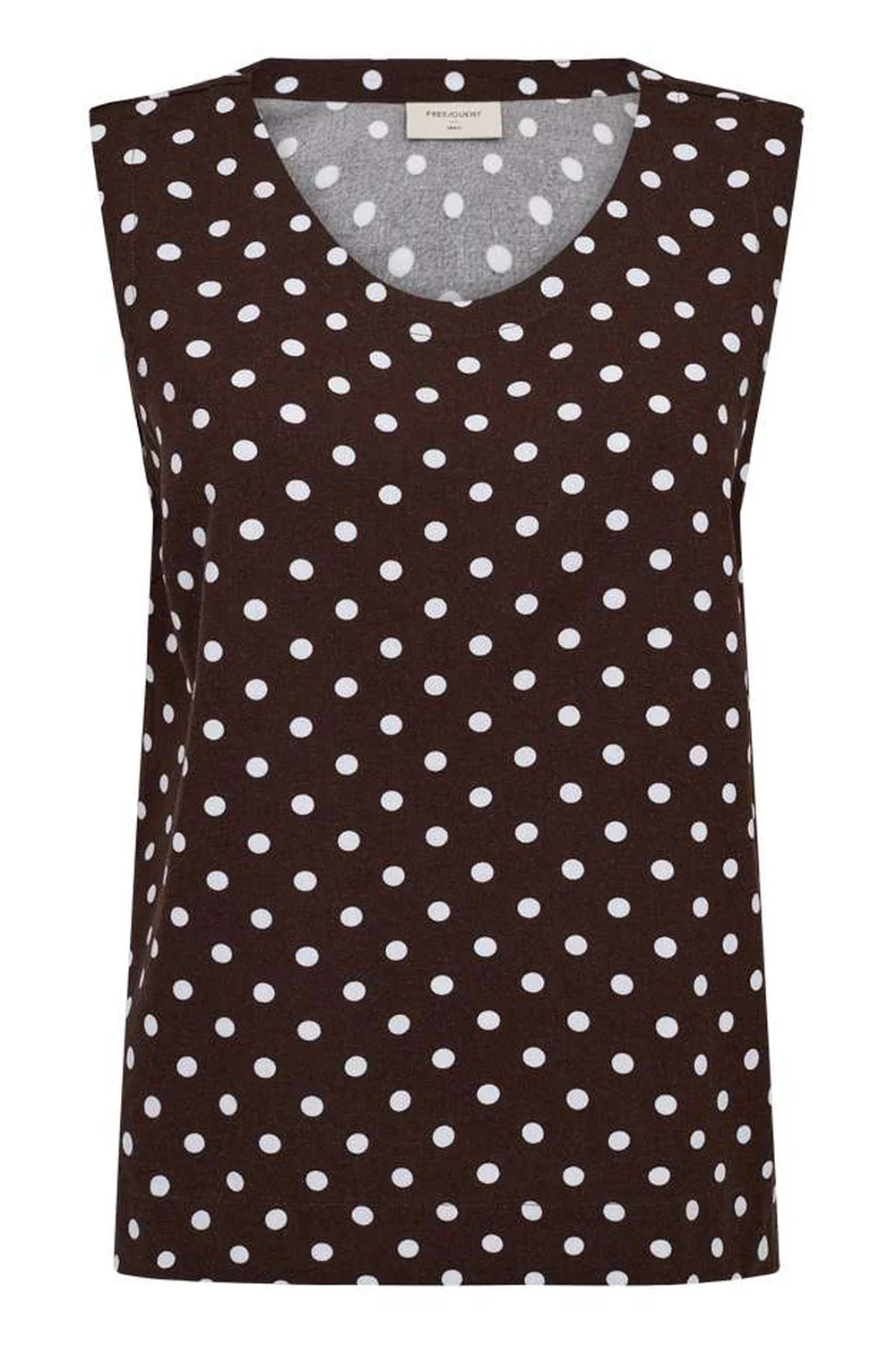 Lavisco Top 208200 | Coffee Bean W. Brilliant White | Bluse fra Freequent