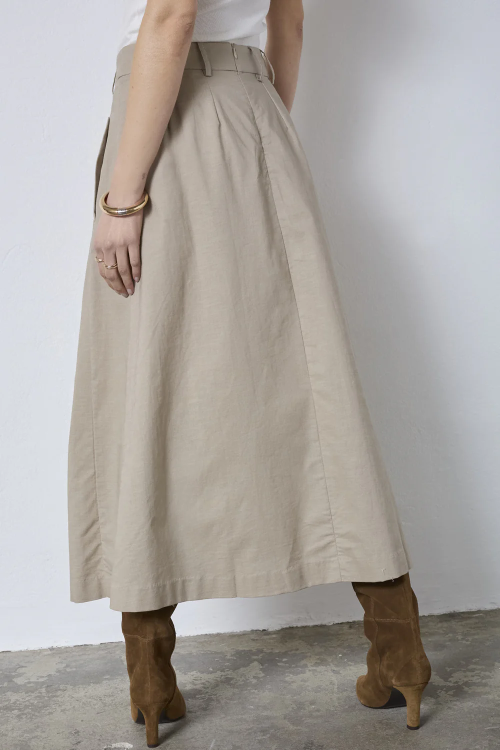 Leilacc Anya Pleat Skirt | Bisquit | Nederdel fra Co'Couture - Image 3