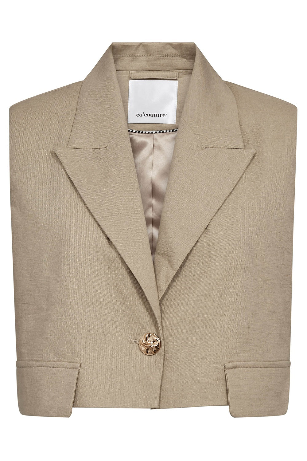 Leilacc Linen Crop Vest | Bisquit | Vest fra Co'Couture - Image 2