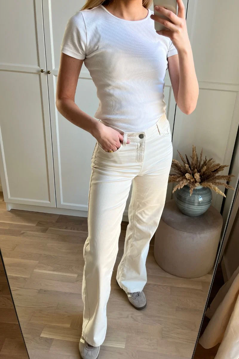 Nara Jeans | Cream | Jeans fra French Laundry - Image 8