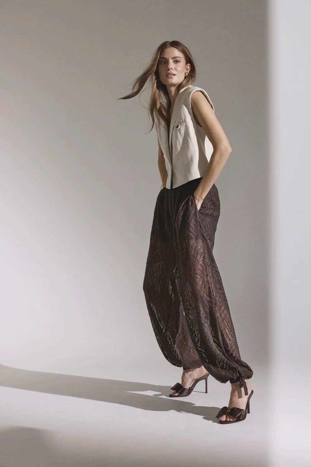 Leti Balloon Pant 41107 | Dark Brown | Bukser fra Co'couture - Image 3