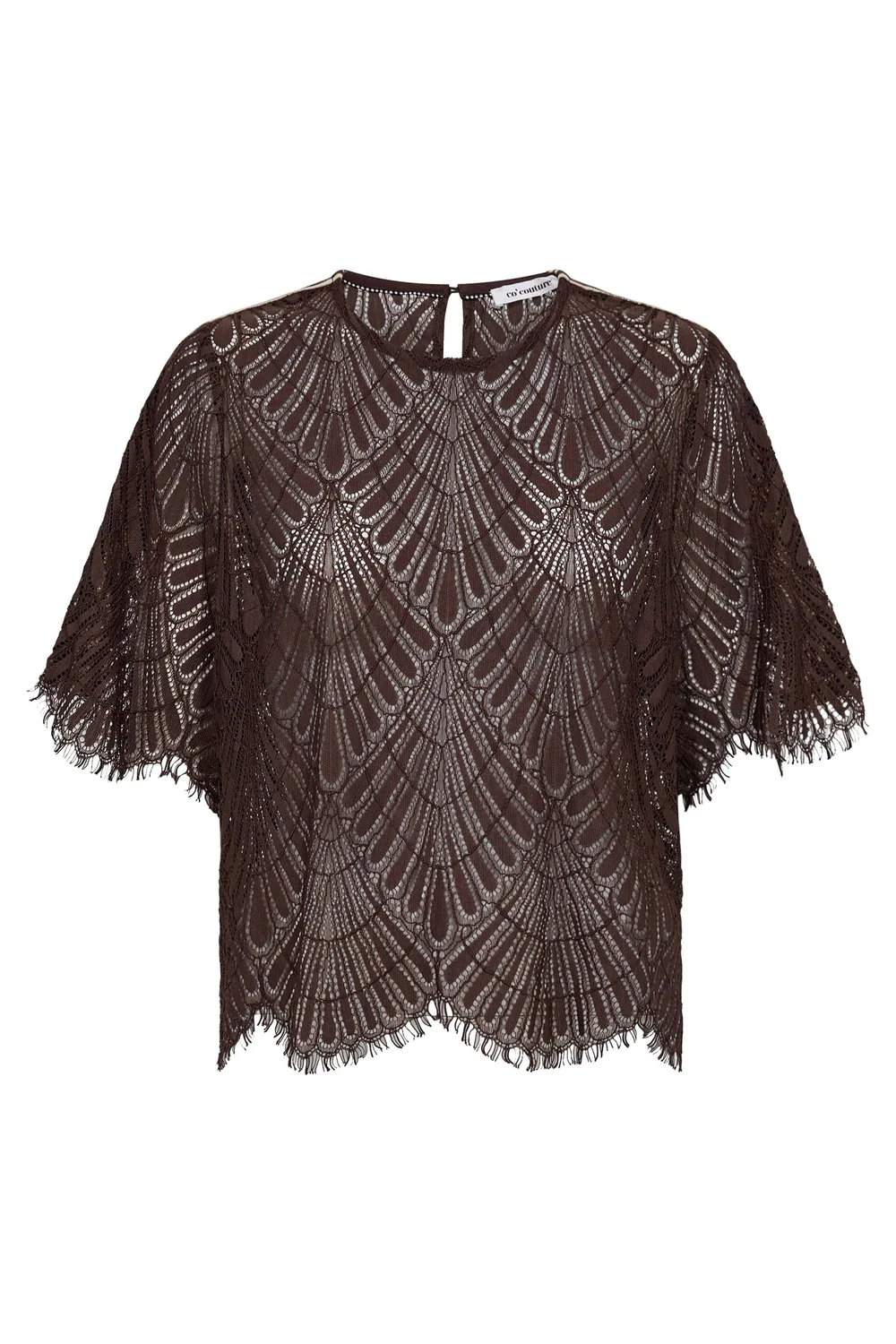 Leti Lace Blouse 45049 | Dark Brown | Top fra Co'couture - Image 3