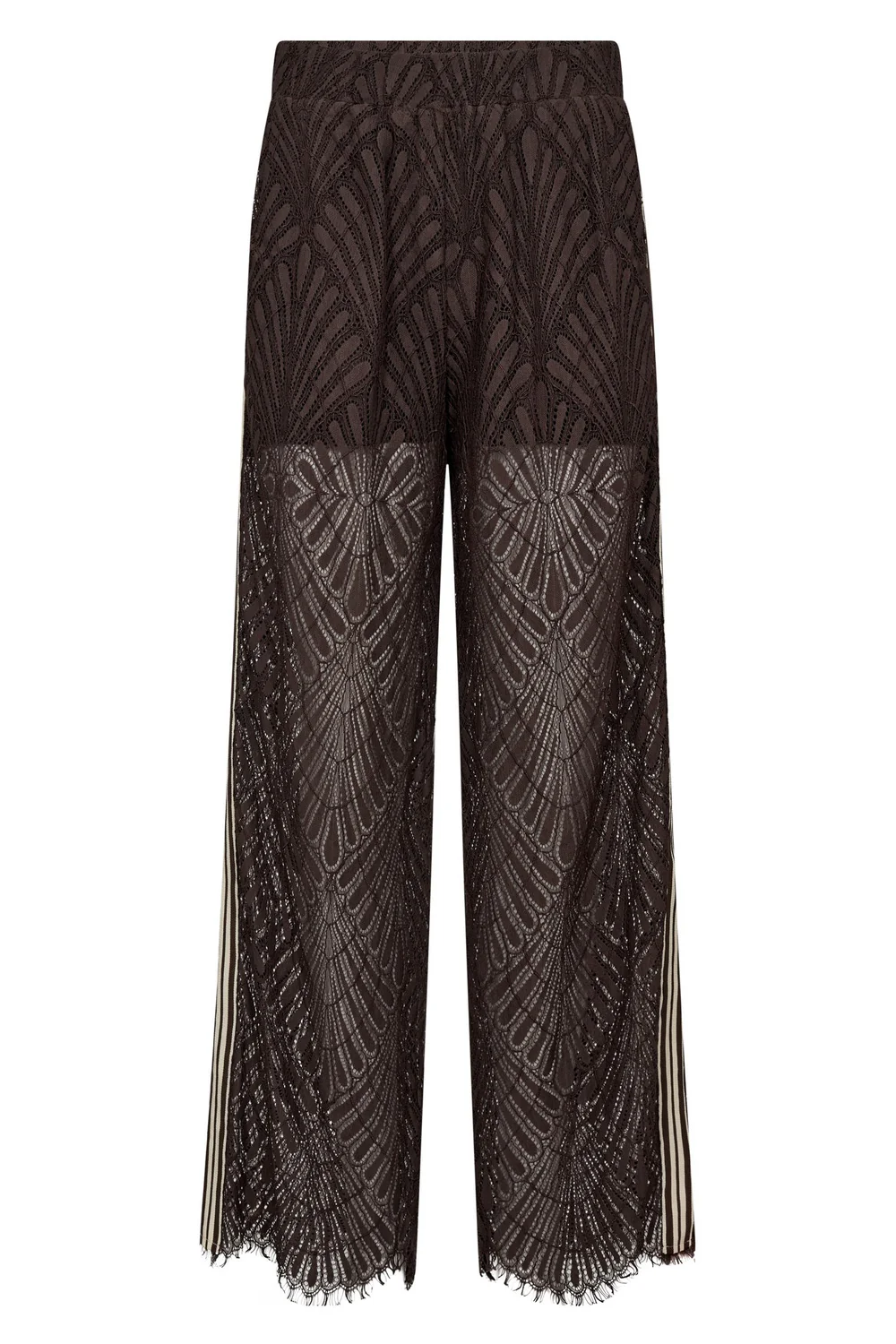 Leti Lace Panel Pant 41050 | Dark Brown | Bukser fra Co'couture - Image 2