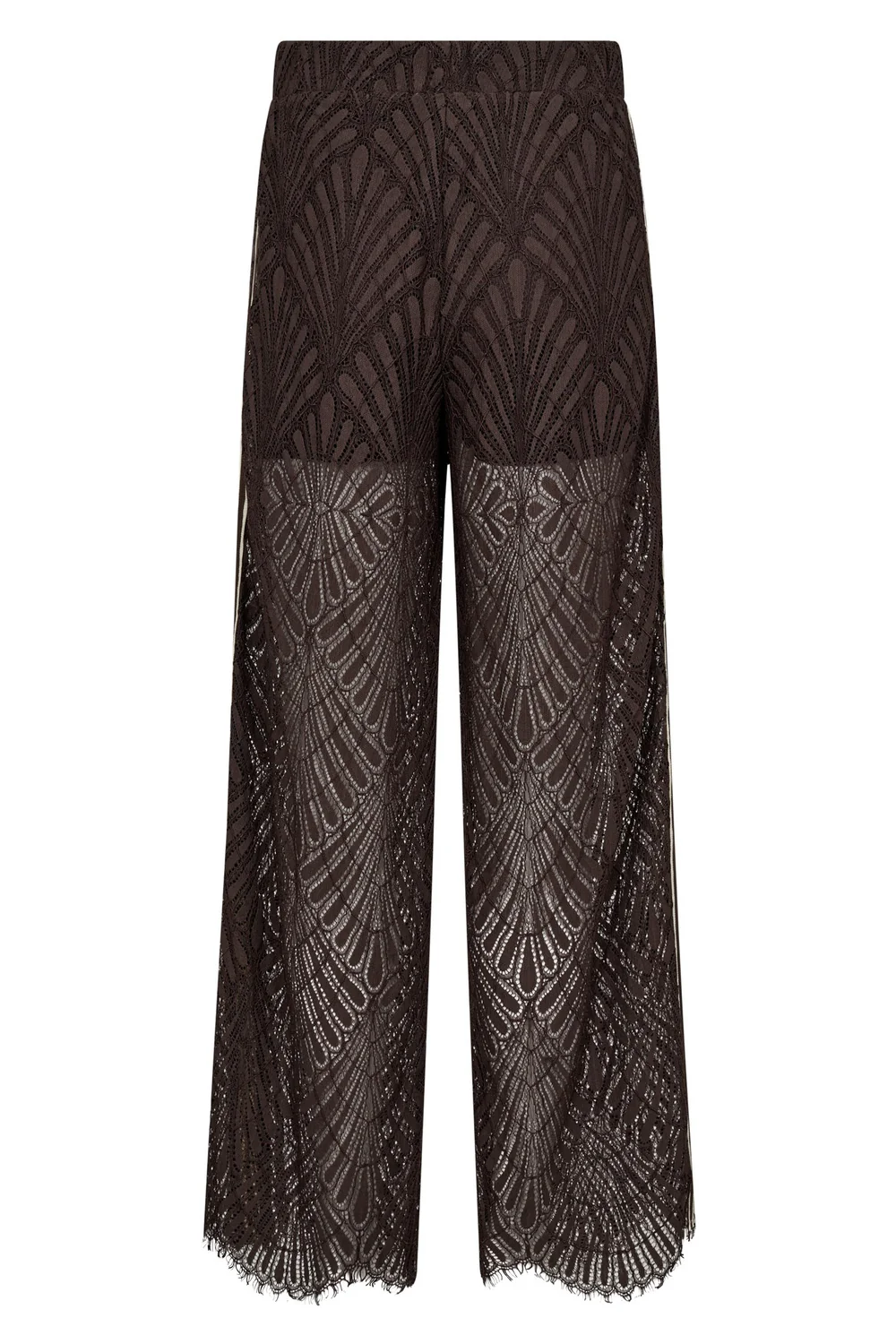 Leti Lace Panel Pant 41050 | Dark Brown | Bukser fra Co'couture - Image 4