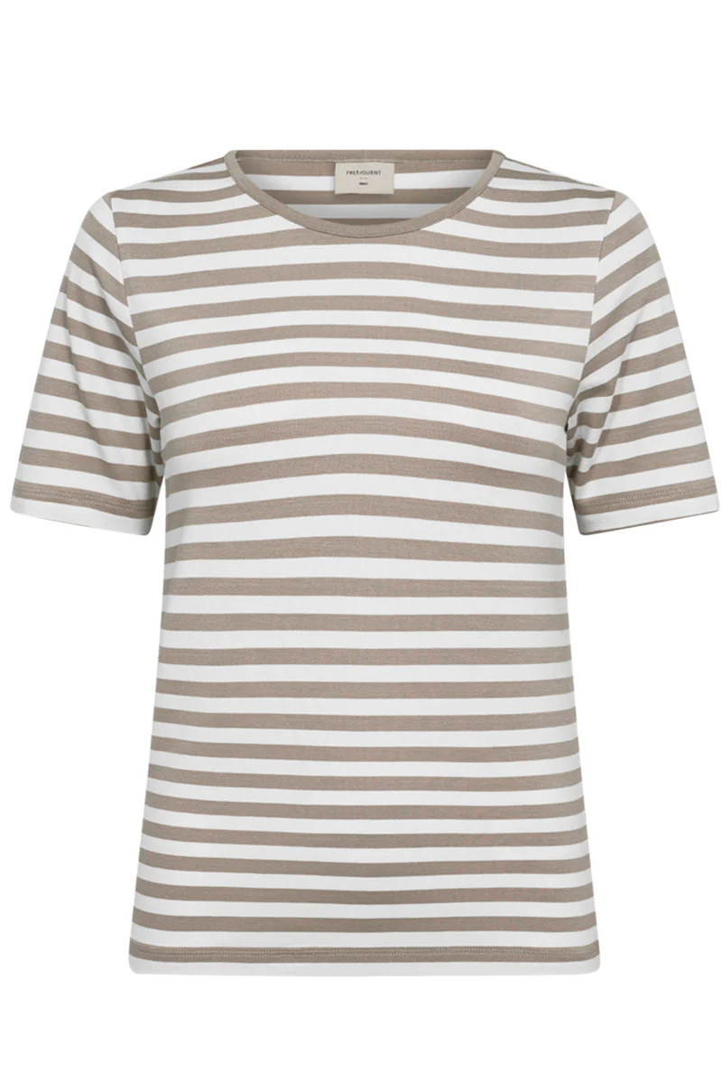 Liana Tee 211647 | Simply Taupe W. Star Off-White | T-Shirt fra Freequent - Image 2