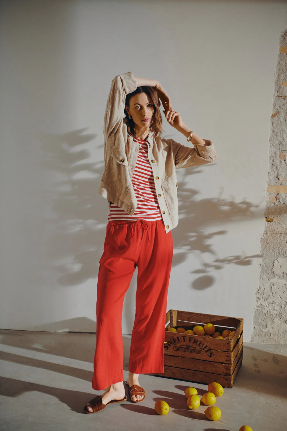Liana Tee 211647 | True Red W. Star Off-White | T-Shirt fra Freequent - Image 8