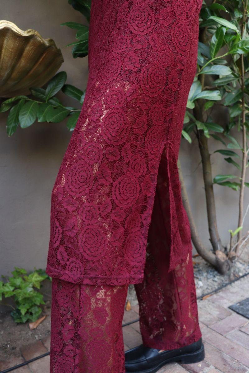 Lacy Pants | Bordeaux Lace | Bukser fra Liberté - Image 2