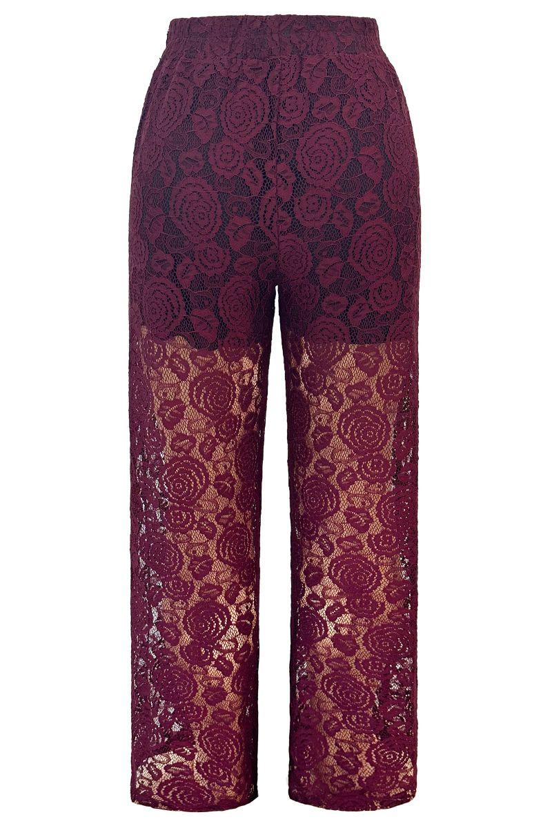 Lacy Pants | Bordeaux Lace | Bukser fra Liberté - Image 3
