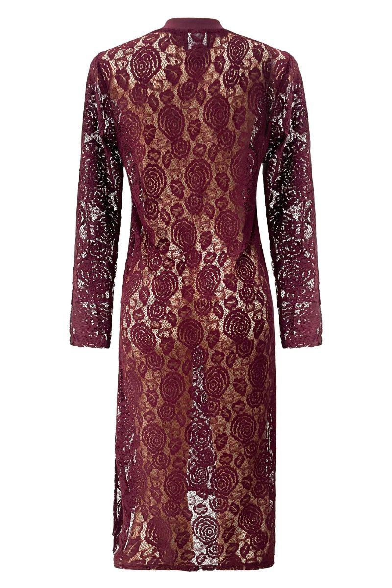 Lacy Ls Long Dress | Bordeaux Lace | Kjole fra Liberté - Image 4