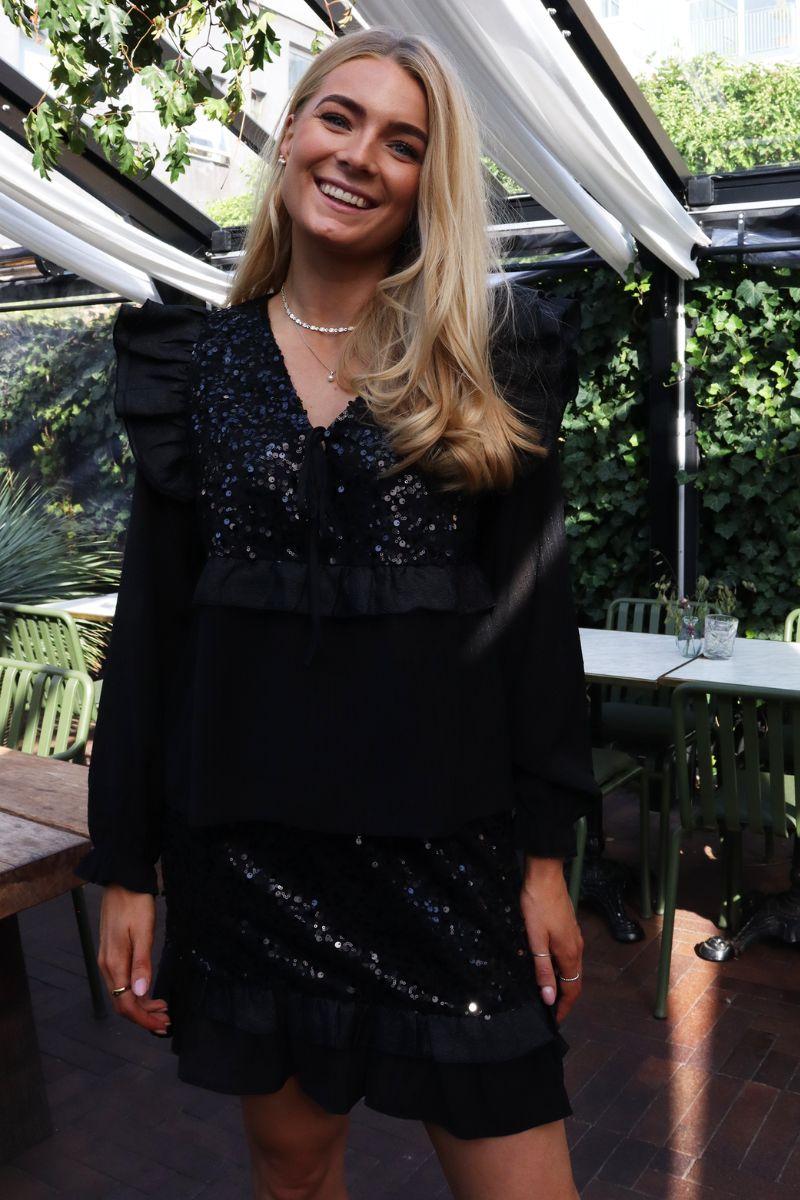 Nor Frill Skirt | Black Sequins | Nederdel fra Liberté - Image 6