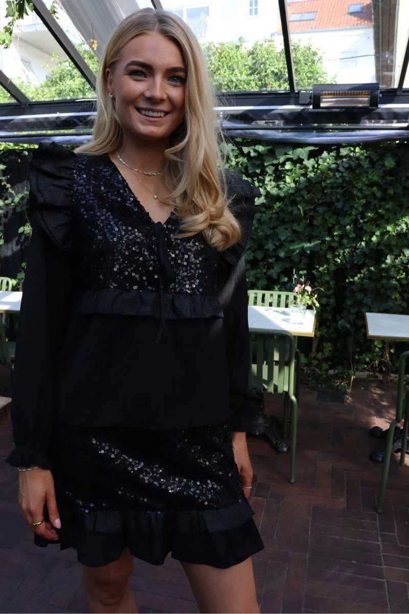Nor Frill Skirt | Black Sequins | Nederdel fra Liberté - Image 7