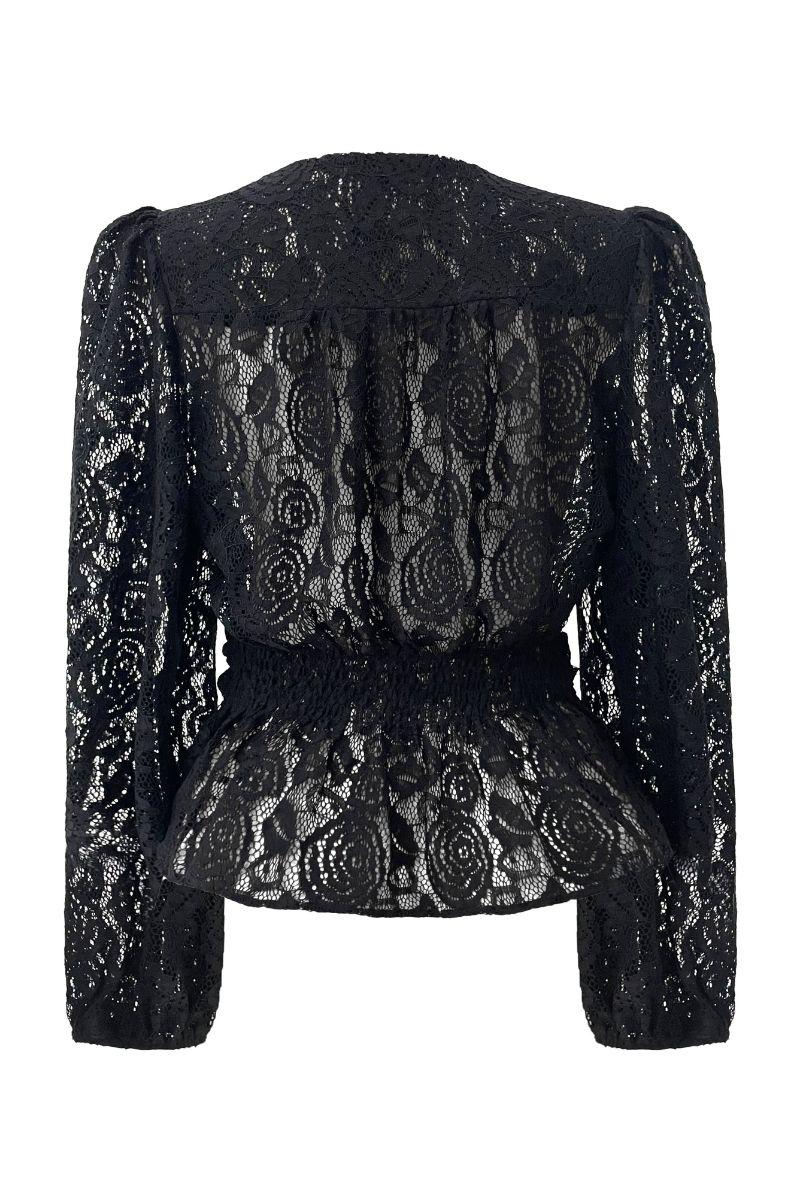 Tiki Ls Twist Blouse | Black Lace | Bluse fra Liberté - Image 3