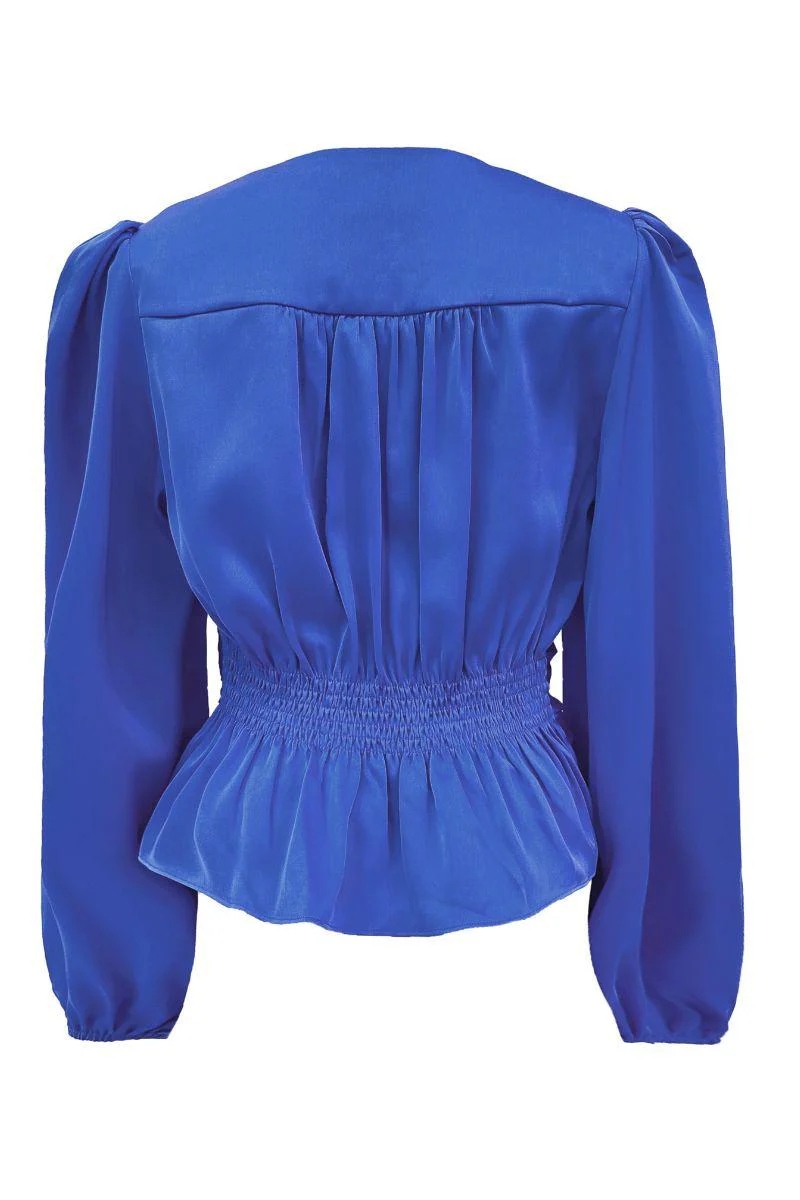 Tiki Ls Twist Blouse | Electric Blue | Bluse fra Liberté - Image 4