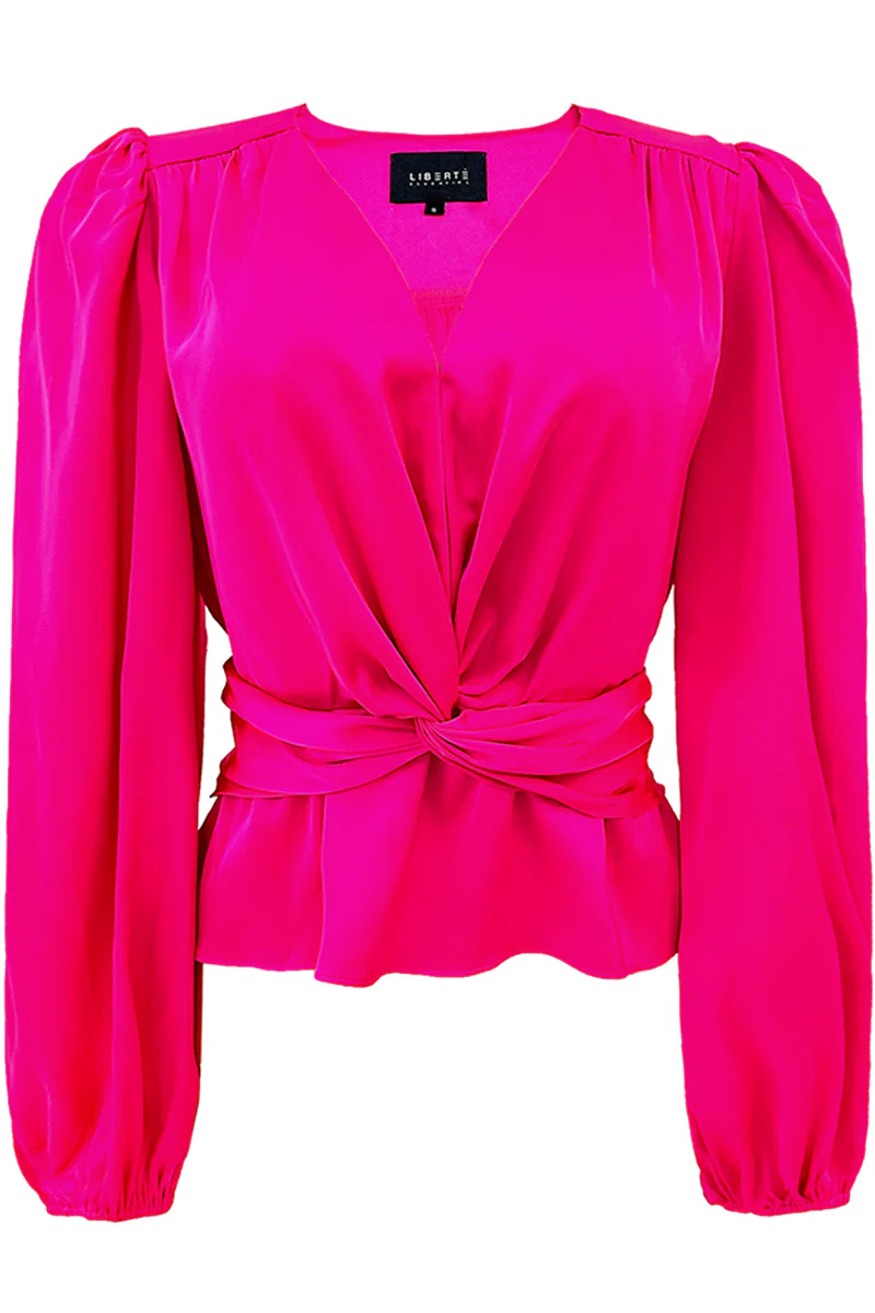 Tiki Ls Twist Blouse | Pink | Bluse fra Liberte - Image 2