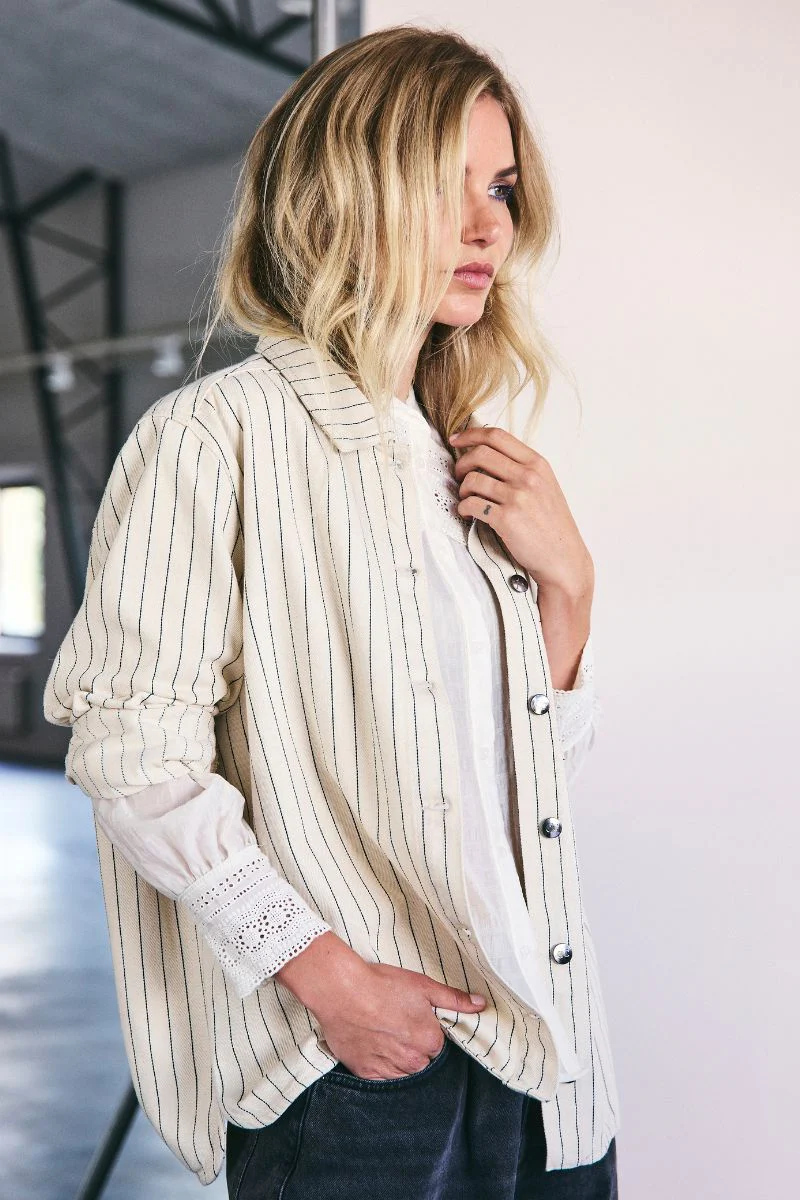 Light Pin Box Jacket 30276 | Bone | Jakke fra Co'couture - Image 4