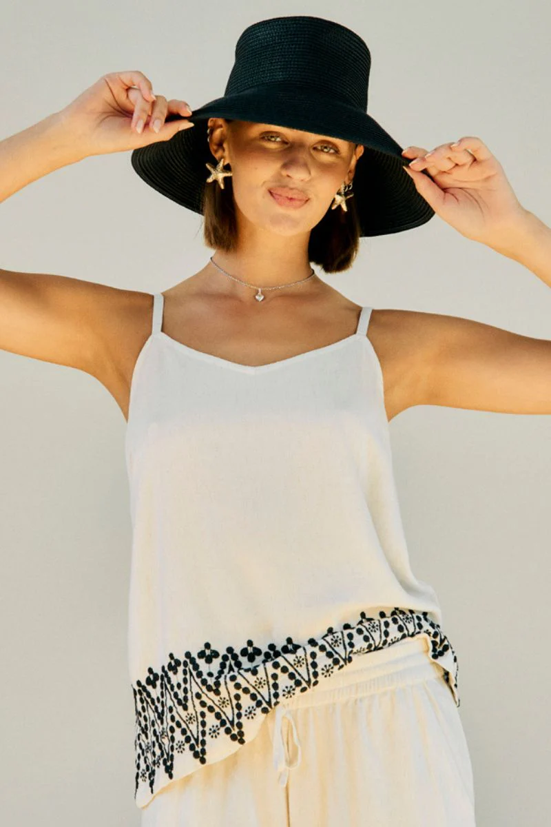 Linus Top 206115 | Moonbeam W. Black | Top fra Freequent - Image 3