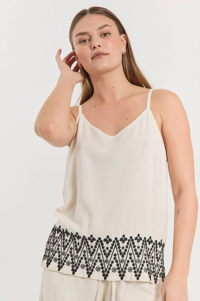 Linus Top 206115 | Moonbeam W. Black | Top fra Freequent - Image 5