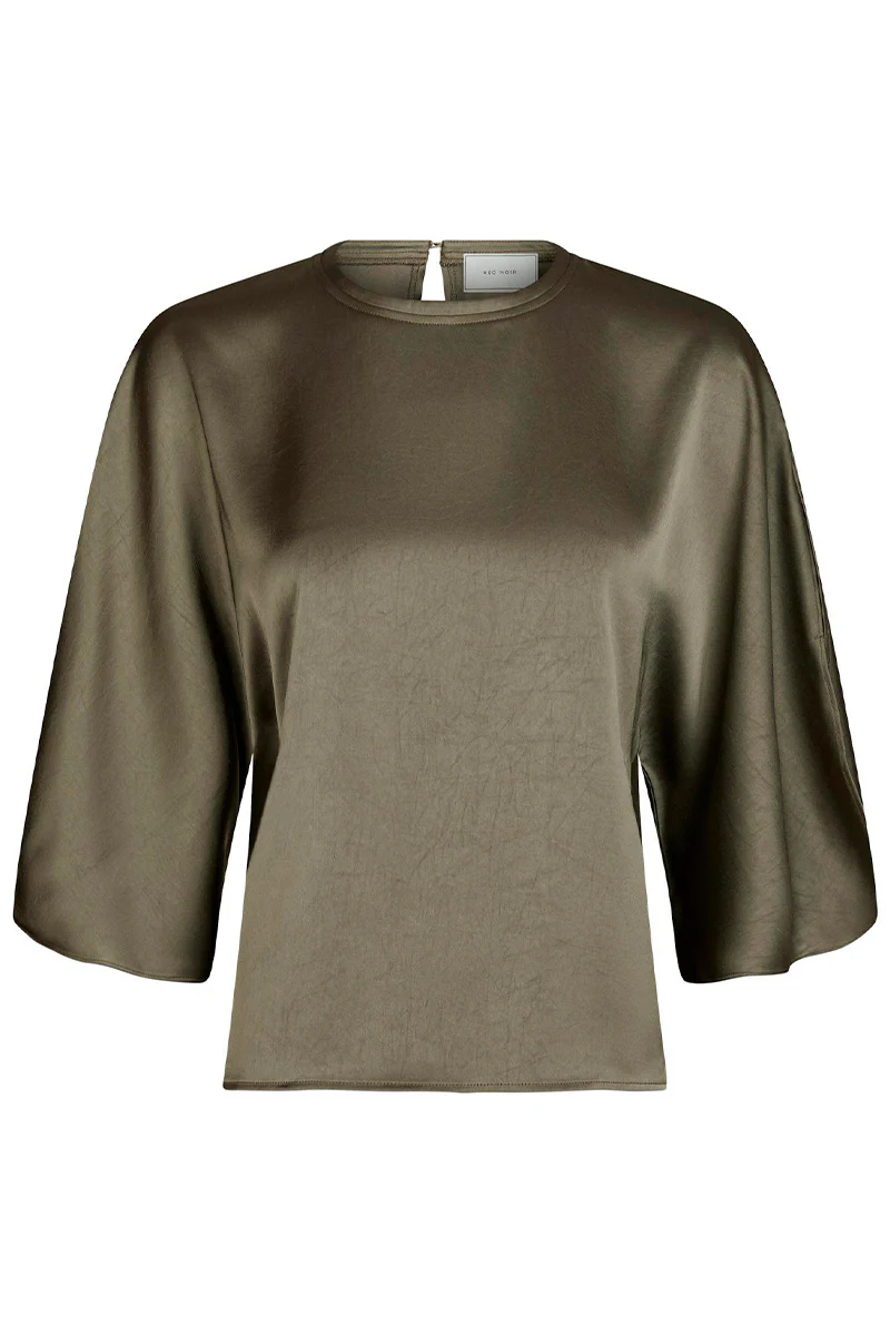 Liora Heavy Sateen Blouse | Cold Army | Bluse fra Neo Noir - Image 3