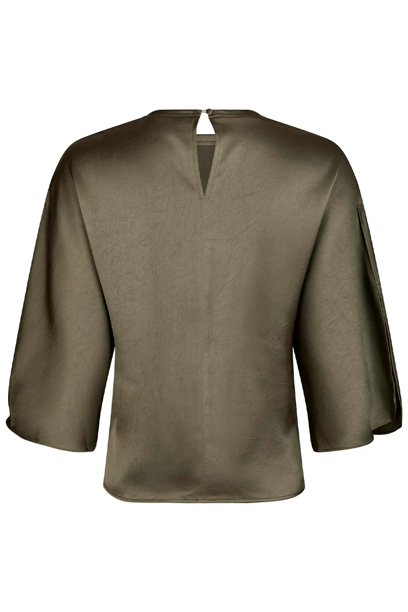 Liora Heavy Sateen Blouse | Cold Army | Bluse fra Neo Noir - Image 4