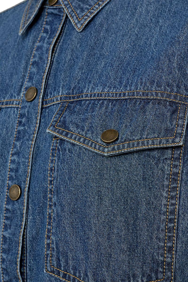 Lisea Dress 206360 | Medium Blue Denim | Kjole fra Freequent - Image 6