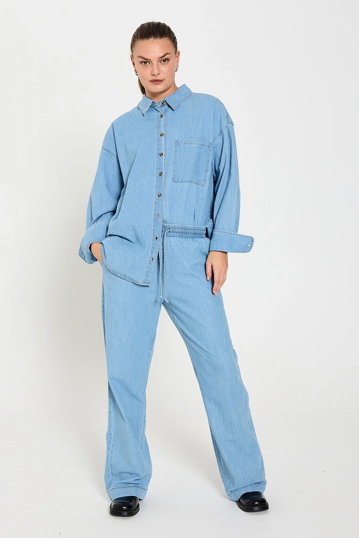 Lisea Pants 204769 | Light Blue Denim | Bukser fra Freequent - Image 6