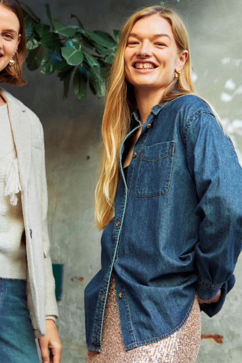 Lisea Shirt 204825 | Dark Blue Denim | Skjorte fra Freequent - Image 4
