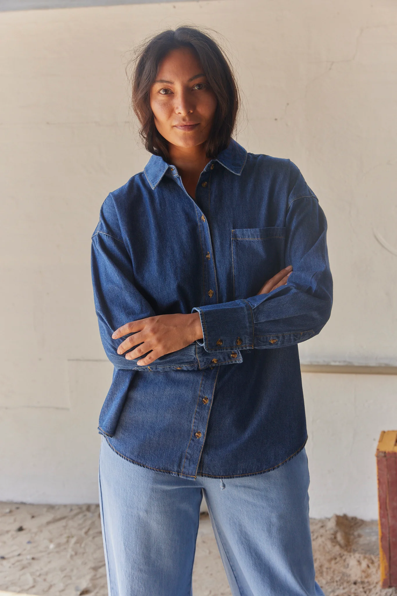 Lisea Shirt 205483 | Medium Blue Denim | Skjorte fra Freequent
