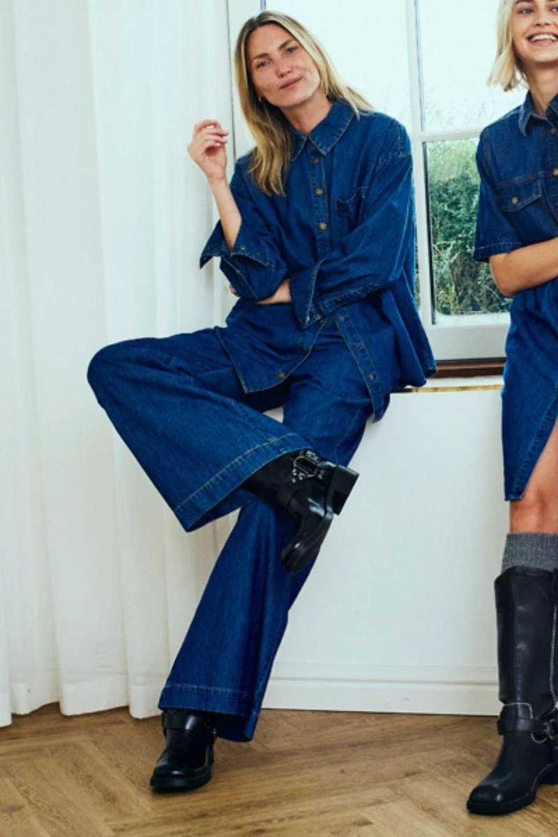 Lisea Shirt 206588 | Medium Blue Denim | Skjorte fra Freequent - Image 10