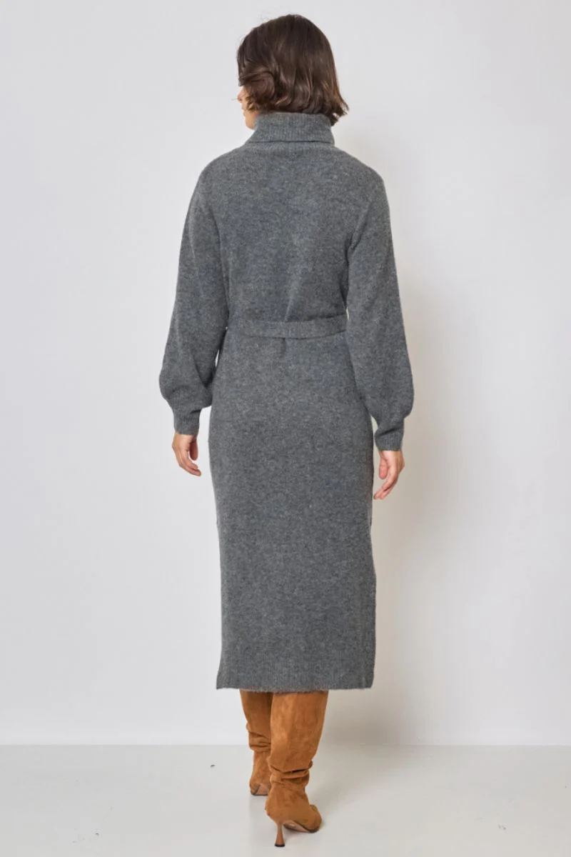 Long Knit Dress | Mørkegrå | Kjole fra Avery - Image 2