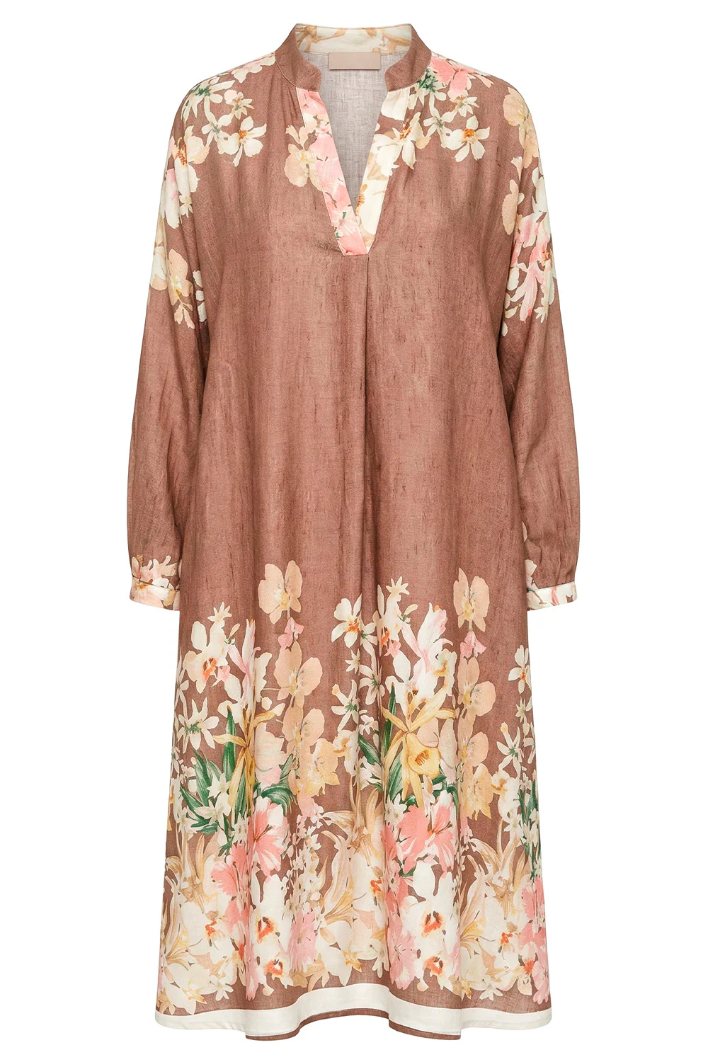 Long Art Dress | Taupe | Kjole fra Avery - Image 3
