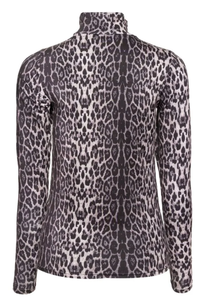Lotus Ls Highneck Blouse | Grey Black Leo | Bluse fra Liberté - Image 2