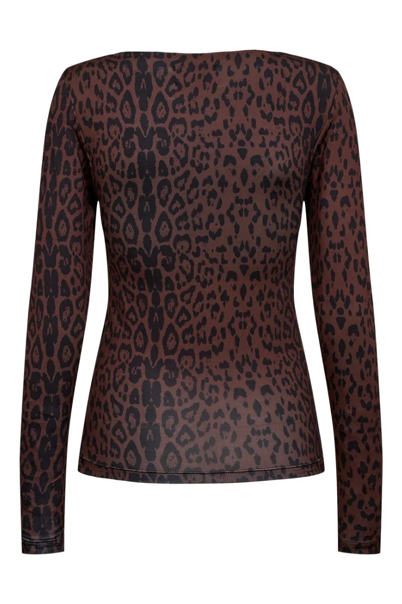 Lotus LS Top | Brown Black Leo | Bluse fra Liberté - Image 4